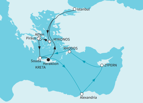 Route Mein Schiff 5