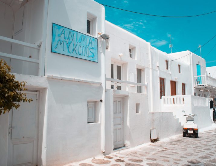Weiße Häuser Mykonos